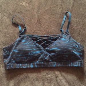 Zebra print Fabletics sports bra